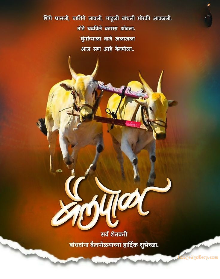 100+ Bail Pola Wishes In Marathi | बैल पोळा शुभेच्छा संदेश मराठीत | 43 bail pola festival wishes in marathi -(10)