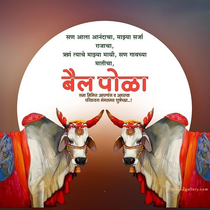 100+ Bail Pola Wishes In Marathi | बैल पोळा शुभेच्छा संदेश मराठीत | 1 bail pola festival wishes in marathi -(8)