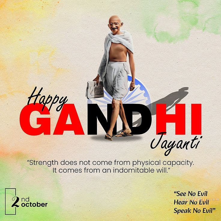 Mahatma Gandhi Jayanti Quotes, Wishes, Status | Gandhi Jayanti Images in Hindi | 44 gandhi jayanti status -(15)
